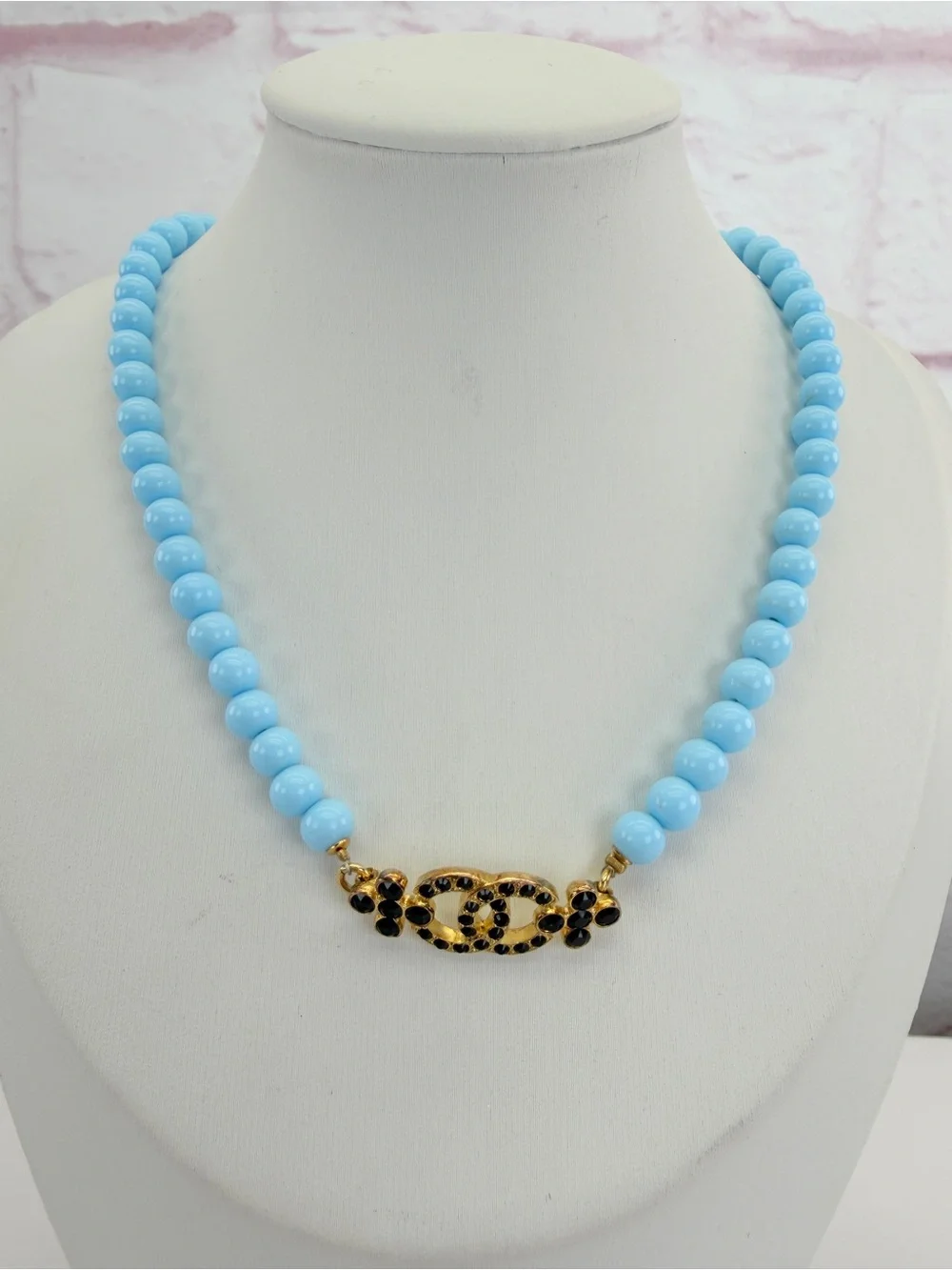 Chanel Choker Coco Mark/Flower C23A Choker Tiffany Blue